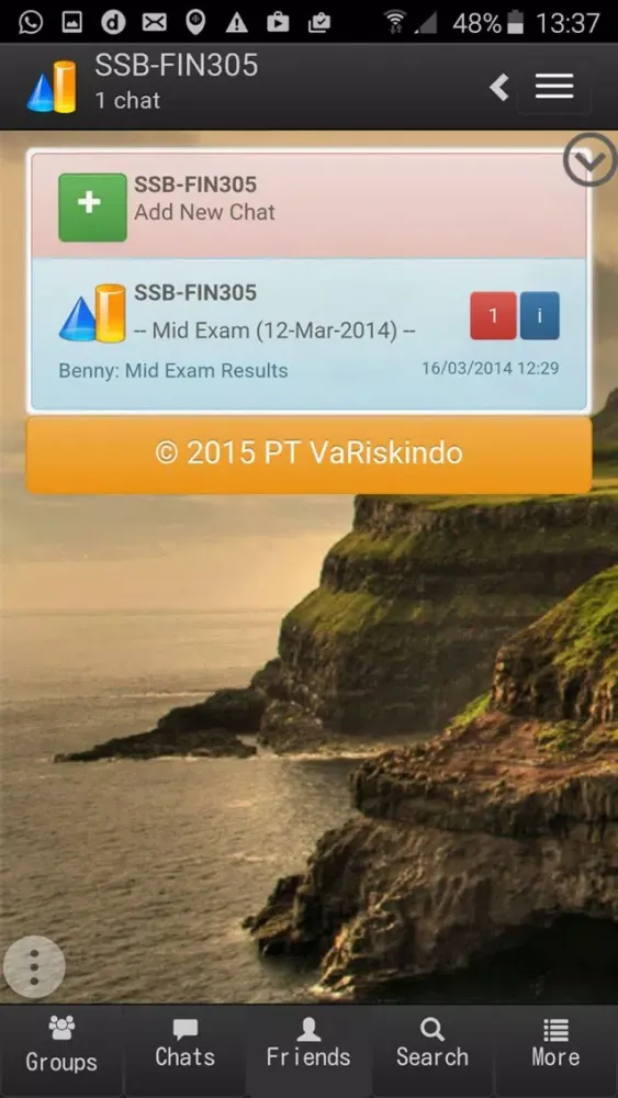Capturas de tela do VaRisk Group Messenger